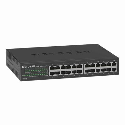 GS324V1 Netgear Prosafe S350 Series GS324 V1 24 x RJ-45 Ports 10/100/1000Base-T Layer 2 Unmananged Gigabit Ethernet Network Switch