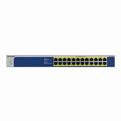 GS524UP Netgear Prosafe 16 x RJ-45 Ports PoE++ 10/100/1000Base-T + 8 x RJ-45 Ports PoE+ Layer 2 Unmananegd Rack-mountable Gigabit Ethernet Network Switch