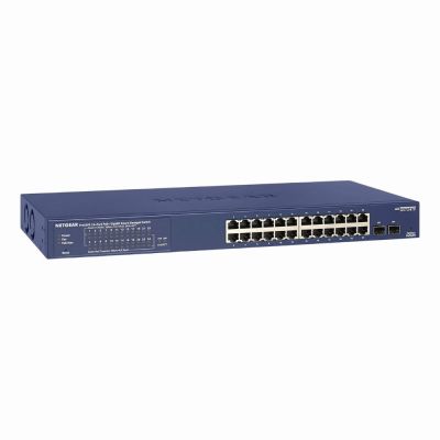 GS724TPP-100NAS Netgear ProSafe 24 x Ports PoE+ 10/100/1000GBase-T + 2 x SFP Ports Layer 2 Managed 1U Rack-mountable Gigabit Ethernet Network Switch