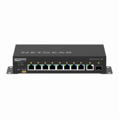 NETGEAR GSM4210PD-100NAS AV Line M4250-9G1F-PoE+ Switch L3 Managed 8 x 10/100/1000 (8 PoE+) + 1 x 10/100/1000 + 1 x Gigabit SFP Side to Side Airflow Rack-Mountable PoE+ (110 W)