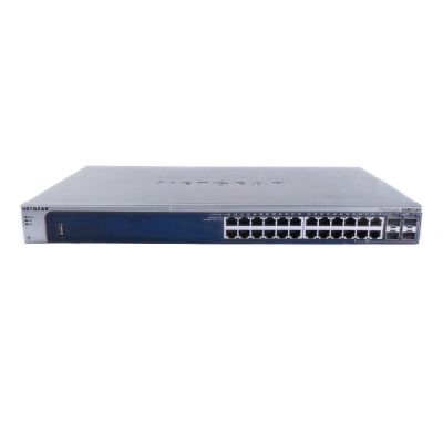 GSM7224-V2 Netgear Prosafe M4100 Series 24 x RJ-45 Ports 10/100/1000Base-T + 4 x SFP Ports Layer 2 Managed Rack-mountable Gigabit Ethernet Network Switch