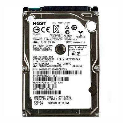 H2T750854S Hitachi 750GB 5.4K RPM 3Gb/s SATA 2.5-inch Hard Drive
