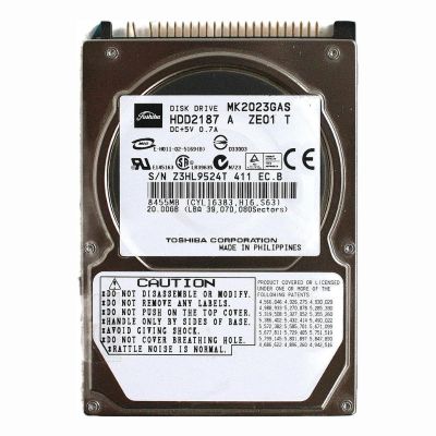 HDD2187 Toshiba 20GB 4.2K RPM ATA/100 2.5-inch Hard Disk Drive