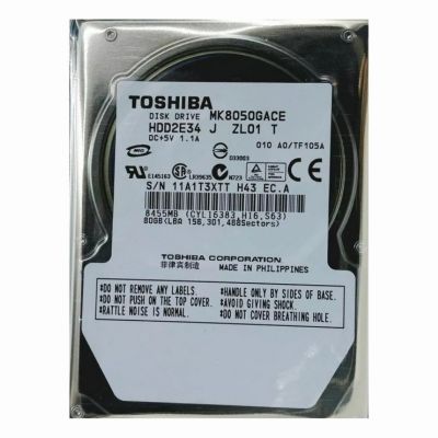 HDD2E34 Toshiba 80GB 4.2K RPM IDE Ultra ATA/100 8MB Cache 2.5-inch Hard Disk Drive