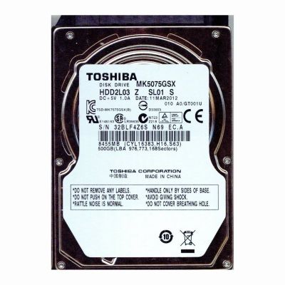 HDD2L03 Toshiba 500GB 5.4K RPM 3Gb/s SATA 2.5-inch Hard Drive