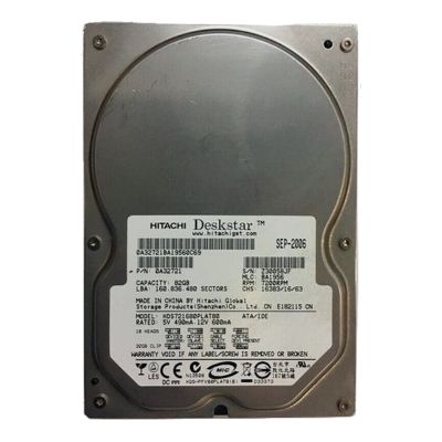 HDS721680PLAT80 Hitachi Deskstar 80GB 7200RPM ATA-133 8MB Cache 3.5-inch Hard Drive