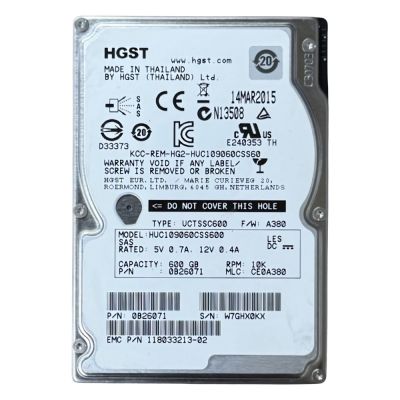 0B26071 Hitachi 600GB 10000RPM SAS 6.0 Gbps 2.5 64MB Cache Ultrastar Hard Drive