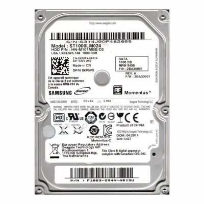 HN-M101MBB/D2 Samsung Spinpoint M8 1TB 5.4K RPM 3Gb/s SATA 8MB Cache 2.5-inch Hard Drive