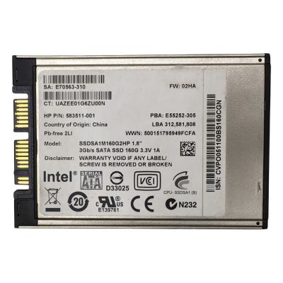 583511-001 HP 160GB MLC SATA 3Gbps 1.8-inch Internal Solid State Drive