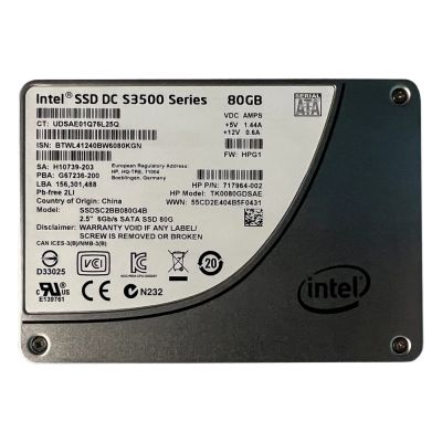 717964-002 HP 80GB MLC SATA 6Gbps 2.5-inch Internal SSD with Smart Carrier