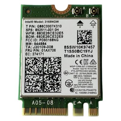 852511-001 HP Dual Band Wireless-AC 3168 802.11ac 1x1 WiFi Bluetooth 4.2 Module