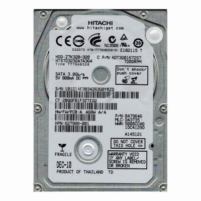 HTE723232A7A364 HGST Travelstar Z7K320 Series 320GB 7200RPM SATA 3Gb/s 16MB Cache (512) 2.5-inch Hard Drive