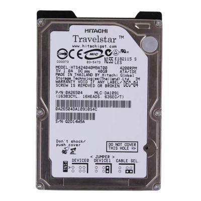 HTS424040M9AT00 Hitachi Travelstar 4K40 40GB 4.2K RPM IDE 2MB Cache 2.5-Inch Hard Drive