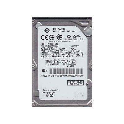 HTS725050A9A362 Hitachi Travelstar 7K500 500GB 7200RPM SATA 3GB/s 16MB Cache 2.5-inch Hard Drive