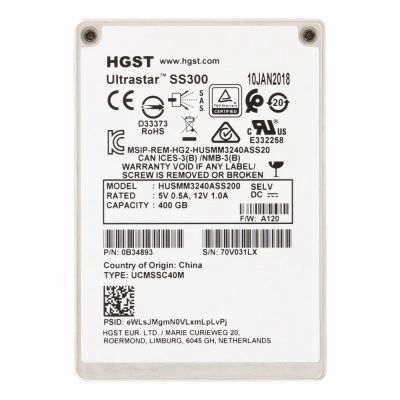 HUSMM3240ASS200 HGST Ultrastar DC SS300 Series 400GB Multi-Level Cell SAS 12Gb/s Mainstream Endurance (ISE) 2.5-inch Solid State Drive