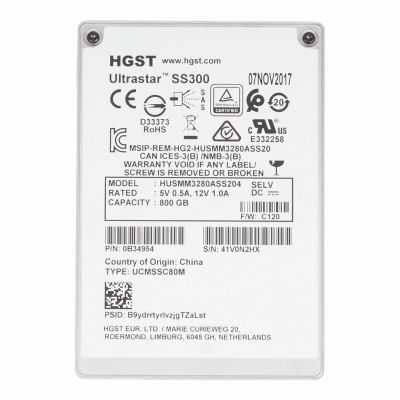 HUSMM3280ASS204 Hitachi Ultrastar SS300 Series 800GB Multi-Level Cell SAS 12Gb/s Mainstream Endurance (Secure Erase Encryption) 2.5-inch Solid State Drive