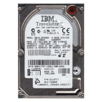 DBCA-204860 IBM Travelstar 6GN 4.8GB 4200RPM IDE / ATA-33 420KB Cache 2.5-inch Hard Drive