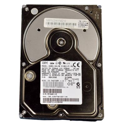 DDRS-39130 IBM Ultrastar 9ES 9.1GB 7.2K RPM Ultra Wide SCSI 512KB Cache 3.5-inch Hard Drive