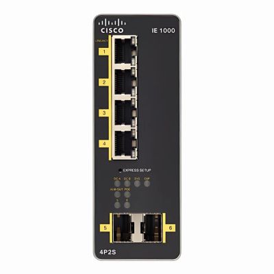 IE-1000-4P2S-LM Cisco Industrial Ethernet 4 x Ports 10/100Base-TX + 2 x SFP Uplink Ports Layer 2 Managed Rail-Mountable Fast Ethernet Network Switch