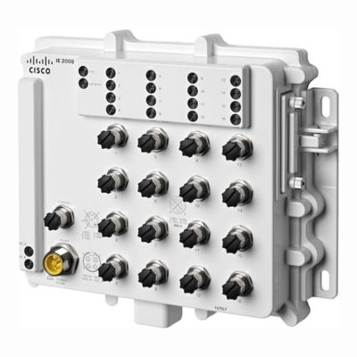 IE-2000-16T67-B Cisco Industrial Ethernet 2000 Series 16 x Ports 10/100Base-TX Layer 2 Managed Rail-mountable Fast Ethernet Network Switch