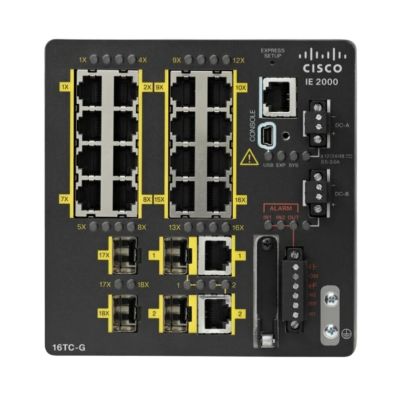 IE-2000-16TC-G-L Cisco Industrial Ethernet 2000 Series 20 x Ports 10/100Base-TX + 4 x SFP Ports Layer 2 Managed Rail-mountable Fast Ethernet Network Switch