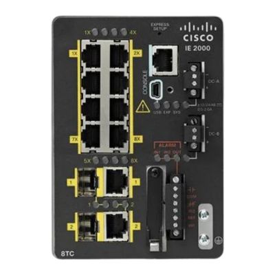 IE-2000-8TC-B Cisco Industrial Ethernet 2000 Series IE-2000-8T 8 x Ports 10/100/1000Base-T + 2 x FE Uplink Ports Layer 2 Managed Din Rail-Mountable Gigabit Ethernet Network Switch
