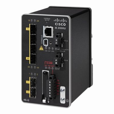 IE-2000U-4S-G Cisco Industrial Ethernet IE 2000U Series 4 x Ports 10/100Base-T + 2 x Ports SFP Uplink Layer 3 Managed Fast Ethernet Network Switch