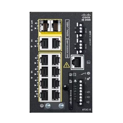 IE-3105-8T2C-E Cisco Industrial Ethernet 3105 Rugged Series 8 x Ports 10/100Base-T + 2 x SFP Ports 1000Base-X Layer 2 Managed Rail-mountable Gigabit Ethernet Network Switch