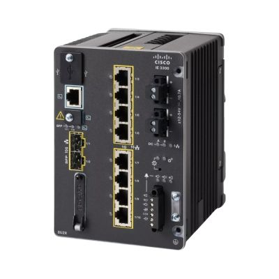 IE-3300-8U2X-E Cisco Catalyst IE3300 Rugged Series IE-3300-8U2X 8 x Ports (4 x Ports PoE) 10/100/1000Base-T + 2 x Ports SFP+ Layer 3 Managed Gigabit Ethernet Network Switch