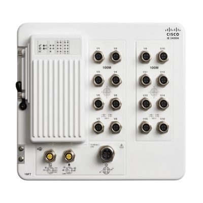 IE-3400H-16FT-A Cisco Catalyst IE3400 Heavy Duty Series IE-3400H-16FT 16 x Ports 10/100Base-X Layer 2 Managed Wall-mountable Fast Ethernet Network Switch