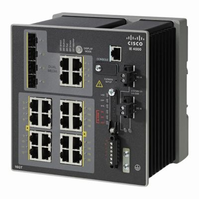 IE-4000-16GT4G-E Cisco Industrial Ethernet 4000 Series 16 x Ports 10/100/1000Base-T + 4 x Ports Combo Gigabit SFP Layer 3 Managed Gigabit Ethernet Network Switch