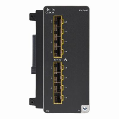 IEM-3400-8S Cisco Catalyst IE3300 4 x SFP Ports 1000GBase-X DIN Rail Expansion Module