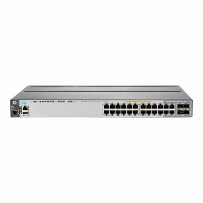 J9727A HP Aruba 2920 Series 2920-24G-PoE+ 20 x RJ-45 PoE+ 10/100/1000Base-T and 4 x Dual Personality SFP Ports + 2 x Expansion Module Layer 3 Managed Stackable Gigabit Ethernet Network Switch