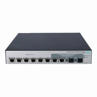 JL169A HP OfficeConnect 1850 Series 1850 6XGT and 2xGT/SPF+ 6 x RJ-45 1/10GBASE-T Ports + 2 x Dual-Personality SFP+ 1/10GBase-T Ports Layer 2 Managed 1U Rack-mountable Gigabit Ethernet Network Switch