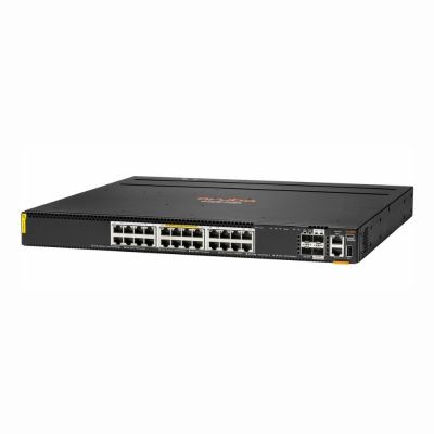 JL662A HP Aruba 6300M 24 x Ports 1000Base-T Class4 PoE+ + 4 x Ports 50GbE SFP56 1U Rack-mountable Layer 3 Managed Stackable Gigabit Ethernet Network Switch