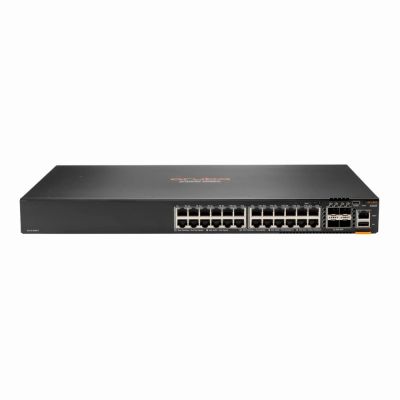 JL668A HP Aruba 6300F 24 x Ports 1000Base-T RJ-45 PoE+ + 4 x Ports 50GbE SFP56 1U Rack-mountable Layer 3 Managed Stackable Gigabit Ethernet Network Switch