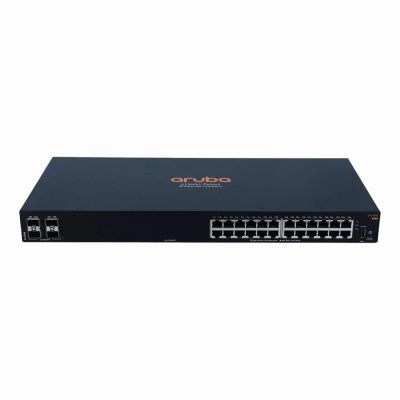 JL678A HP Aruba 6100 Series 6100 24G 4SFP+ 24 x RJ-45 Ports 10/100/1000Base-T + 4 x SFP+ Ports Side-To-Side Airflow Layer 3 Managed 1U Rack-Mountable Gigabit Ethernet Network Switch