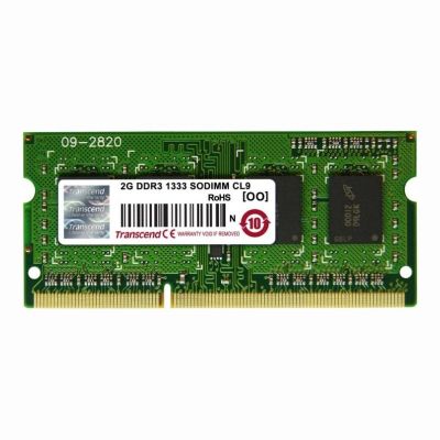 JM1333KSN-2G Transcend JetRam 2GB DDR3-1333MHz PC3-10600 CL9 204-Pin SoDimm 1Rx8 1.5V Memory Module