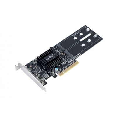 Synology M2D18 M.2 NVMe SATA SSD adapter card.
