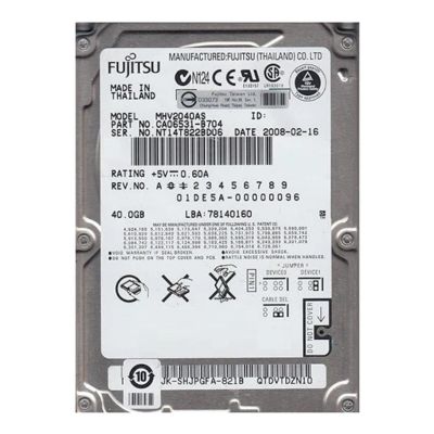 MHV2040AS Fujitsu 40GB 5.4K RPM Ultra ATA/100 8MB Cache 2.5-Inch Hard Drive