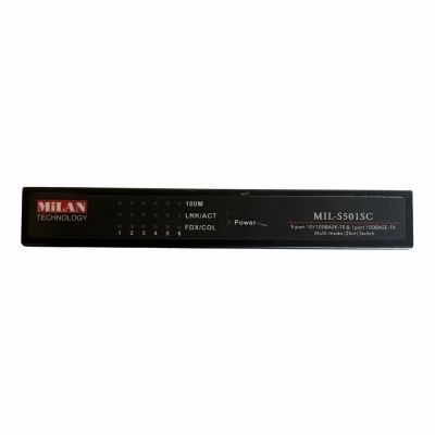 MIL-S501SC Transition Networks MIL-S501 Fast Ethernet Switch with Fiber 5 x 10/100Base-TX 1 x 100Base-FX