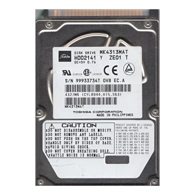 MK4313MAT Toshiba 4.3GB 4.2K RPM IDE ATA-33 2.5-Inch Internal Hard Drive