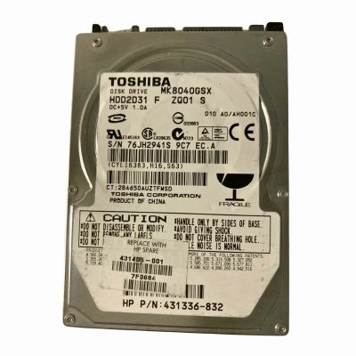 MK8040GSX Toshiba 80GB 5400RPM SATA 3Gb/s 8MB Cache 2.5-Inch Hard Drive