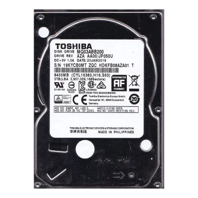 MQ03ABB200 Toshiba 2TB 5.4K RPM 3Gb/s SATA 16MB Cache 2.5-Inch Hard Drive