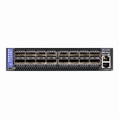 MSN2100-CB2FO NVIDIA Mellanox Spectrum-based 100GbE 1U Open Switch with ONIE, 16 QSFP28 Ports, 2 AC PSUs, x86 2-core, Short Depth, P2C Airflow, Rail Kit must be Purchased Separately