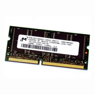 MT8LSDT1664HY-13EG3 Micron 128MB DDR-133MHz PC133 Non-ECC Unbuffered CL2 144-Pin SODIMM Laptop Memory Module