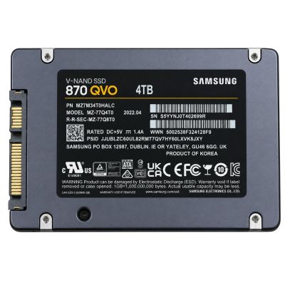 MZ-77Q4T0 Samsung 870 QVO 4TB 2.5-Inch SATA 6Gb/s Internal Solid State Drive