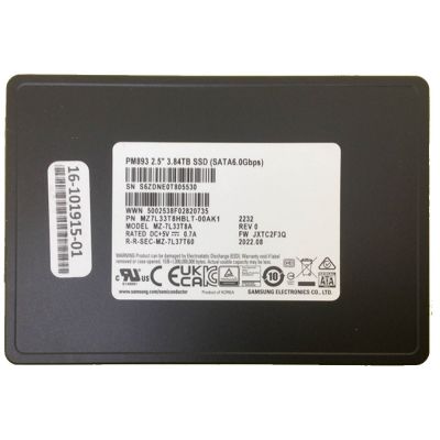 MZ7L33T8HBLT-00AK1 Samsung PM893 3.84TB 6Gb/s SATA Read Intensive 2.5-inch Solid State Drive 