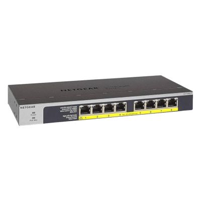 GS108LP Netgear 8-Port PoE+ 10/100/1000Base-T Rack-Mount Unmanaged Switch