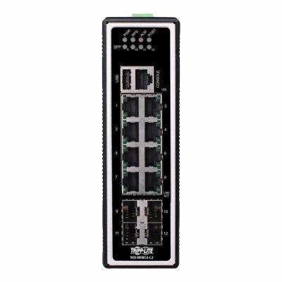 NGI-M08C4-L2 Tripp Lite 8 x Ports 10/100/1000Base-T + 4 x Ports SFP mini-GBIC Layer 2 Managed Rail-Mountable Industrial Gigabit Ethernet Switch